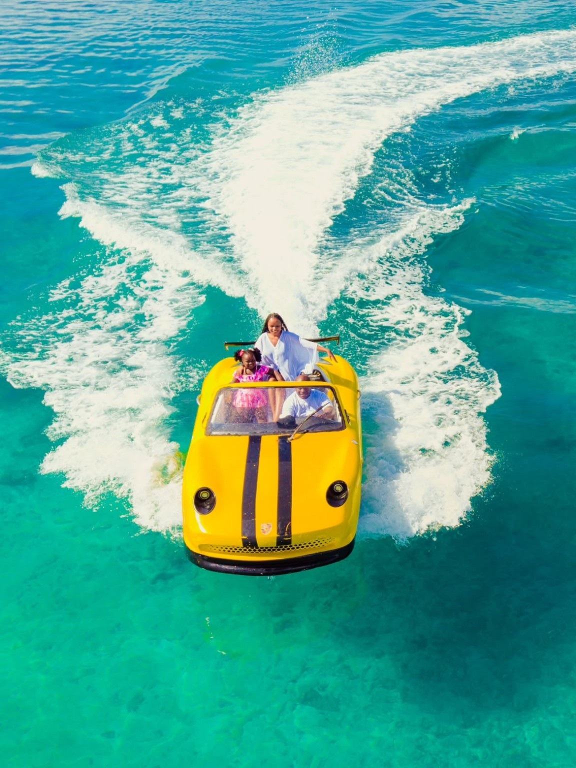 Jet Car Experience cruising across Zanzibar turquoise waters